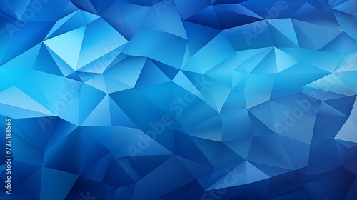 Blue color low poly abstract background. Random triangular geometric pattern design