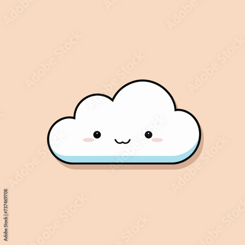 Minimalist illustration of fluffy clouds flat vector icon design