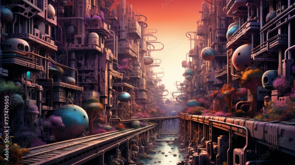 Futuristic City Illustration