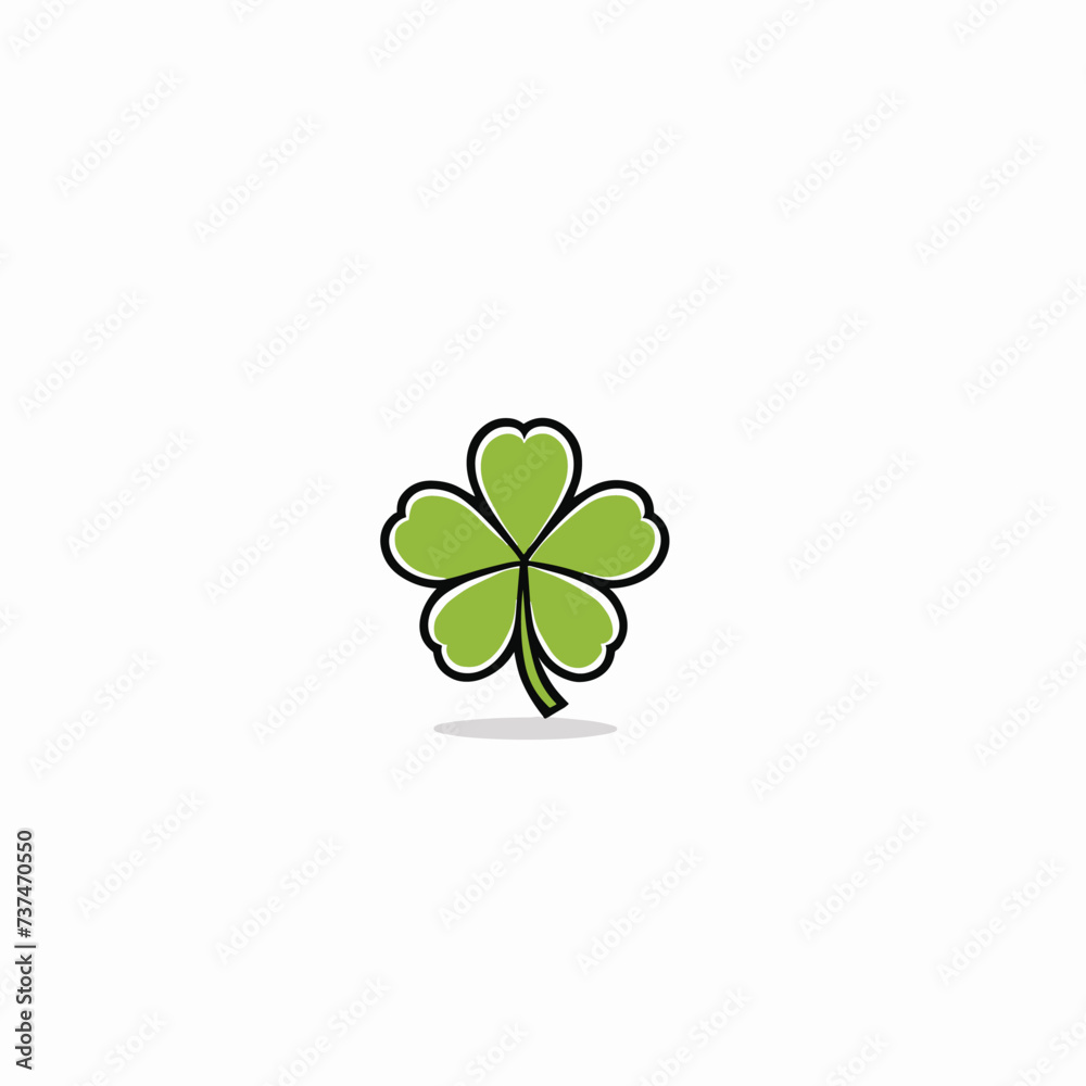 Green clover illustration simple flat vector design Green clover illustration simple flat vector design