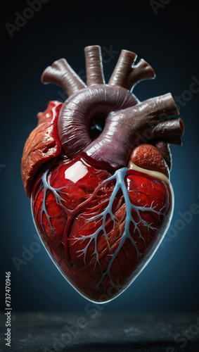 3d rendered illustration of human anatomy, heart on dark background