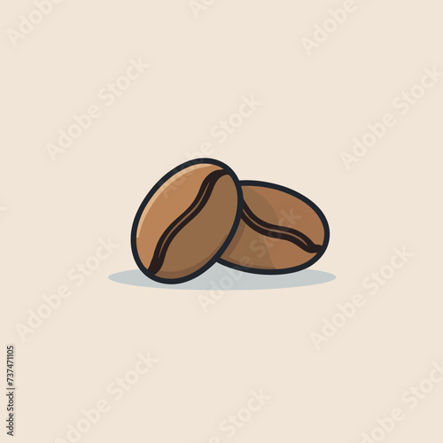 Illustration of roasted coffee beans