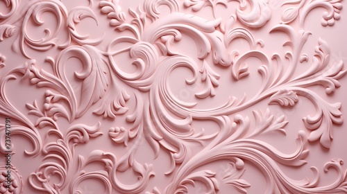 Pink Floral Damask Seamless Pattern