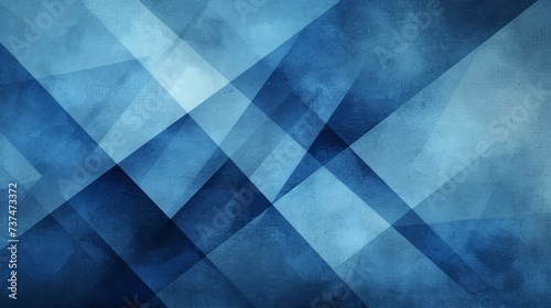 Blue and white abstract geometric background with distressed grunge texture