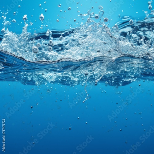 Underwater Ocean Sea Water Splash Bubbles Surface Blue