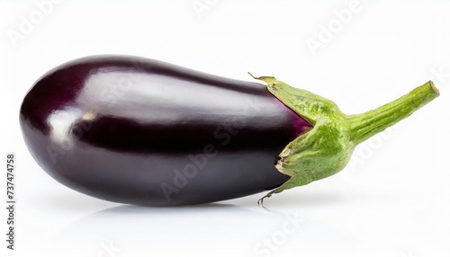 fresh eggplant isolated on white background with clipping path