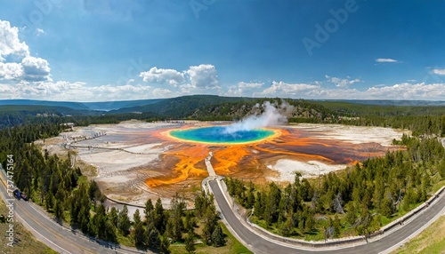 3d model of the grand prismatic spring in yellowstone national park usa isometric map virtual terrain 3d for infographic