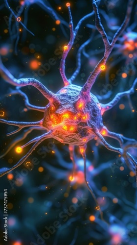 Artistic rendering of a neuron