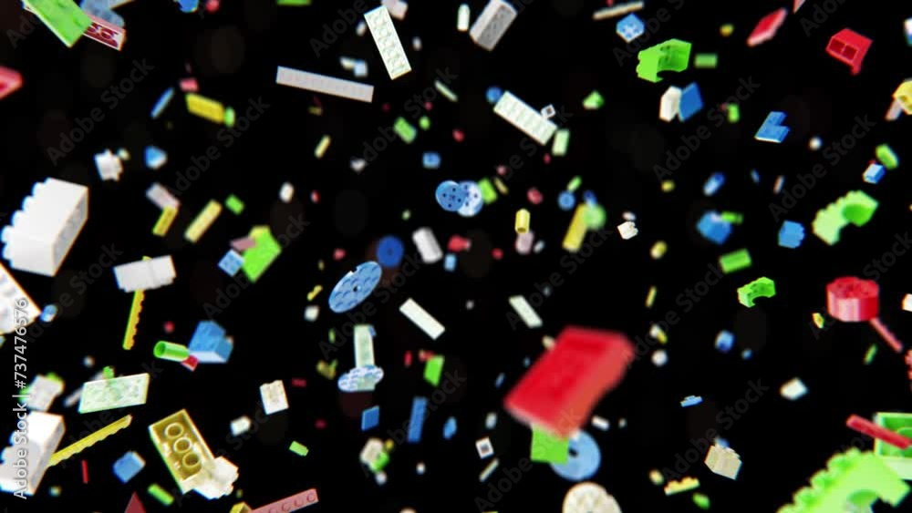 Explosion of blocks for children Explosion of blocks for children