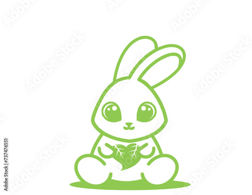 easter bunny with green grass