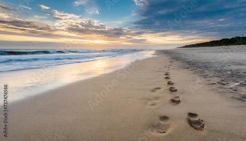 footsteps on a beach in north carolina