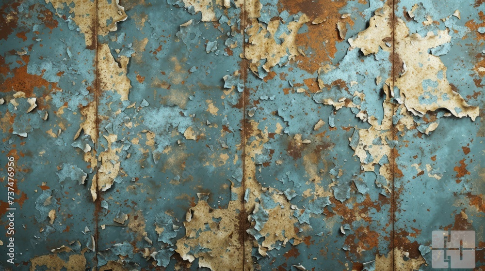 rusty blue metal wall background texture