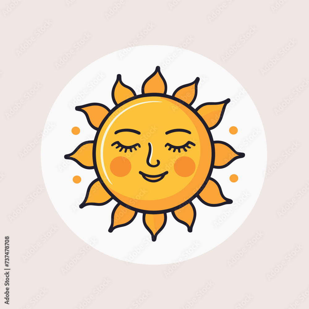 Cute sun cartoon illustration vector design Cute sun cartoon illustration vector design