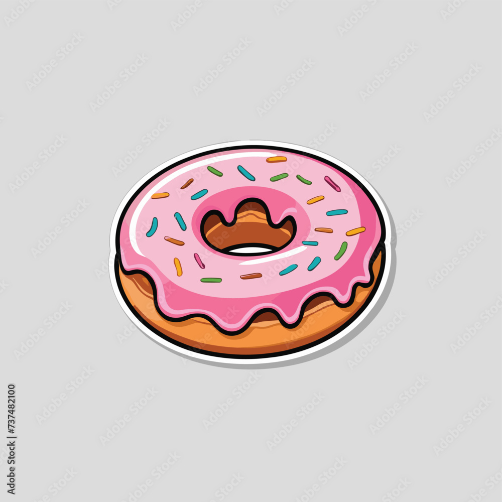 Split frosting doughnut illustration flat cartoon drawing vector design Split frosting doughnut illustration flat cartoon drawing vector design