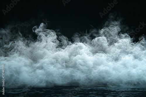 Smoke cloud or vapor isolated on black background. The concept of aromatherapy  magic  mystery  and hypnosis. 3D rendering of thick white smoke