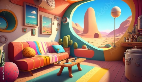 View of the desert landscape from the amazing cafe