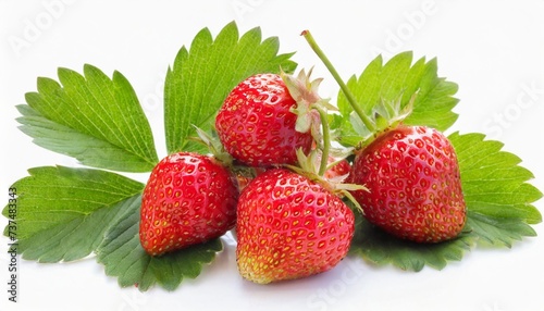 wild strawberry isolated on white background