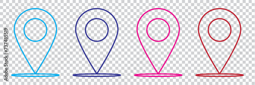 Location pin icon vector Illustration. Red Location pin icon sign. navigation icon. search map. location place - Map pointer icon. GPS location symbol. Map pointer icon. GPS location. 
