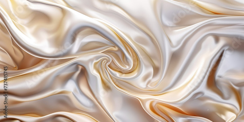 Ivory and gold satin fabric 