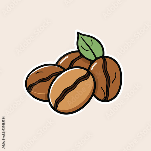 Illustration of roasted coffee beans