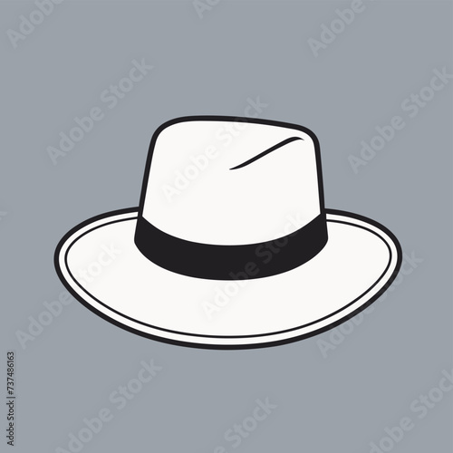 Stylish hand-drawn style fedora hat illustration flat vector design