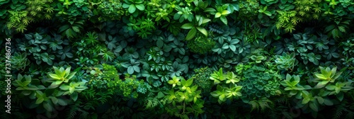 Lush Green Herb Wall Plant for Nature Background Generative AI