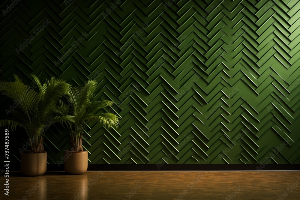 Fototapeta premium room with a gradient green background is depicted in an abstract studio setting for product
