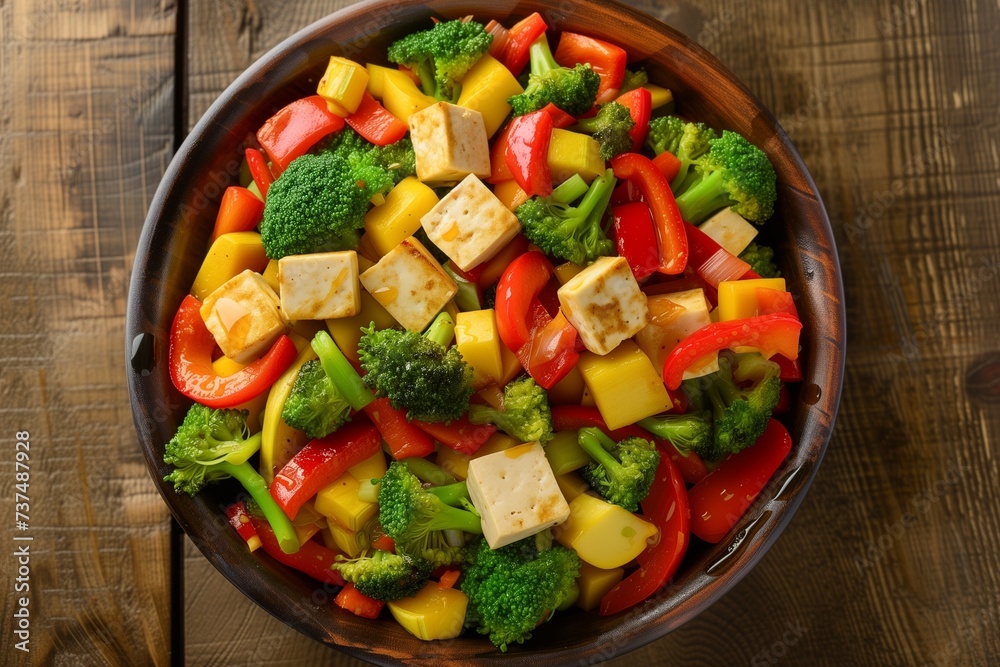 Health Day Vitality Rainbow Vegetable Stir-Fry with Tofu