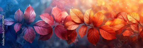 Watercolor Autumn Leaves Wallpaper Generative AI