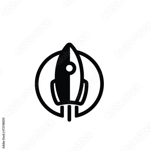 rocket launch geometric logo. Smart clean and modern logo design inspiration