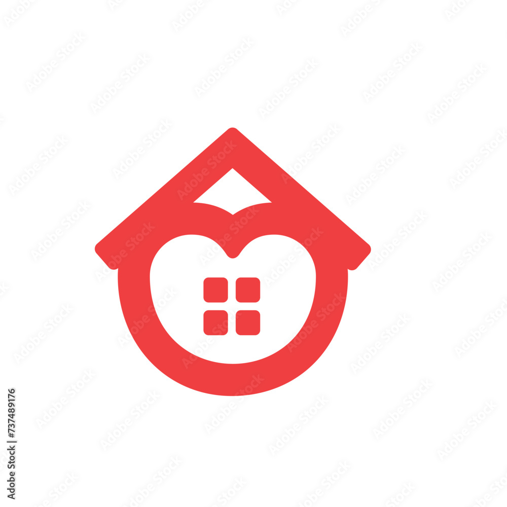 heart home monogram logo. Smart clean and modern logo design inspiration