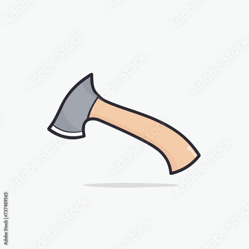 Cartoon illustration of sharp axe