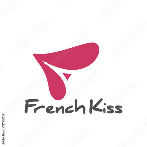 French kiss Eifel tower logo. Smart clean and modern logo design inspiration