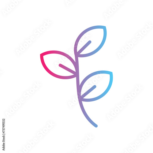 leaf icon with white background vector 