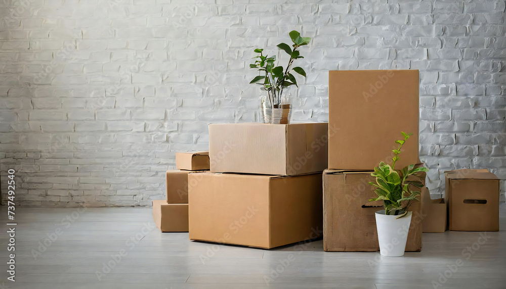 引っ越しイメージ。段ボール。山積みの段ボール。新居。Moving image. cardboard. A pile of cardboard. New house. 引っ越しイメージ。段ボール。山積みの段ボール。新居。Moving image. cardboard. A pile of cardboard. New house.
