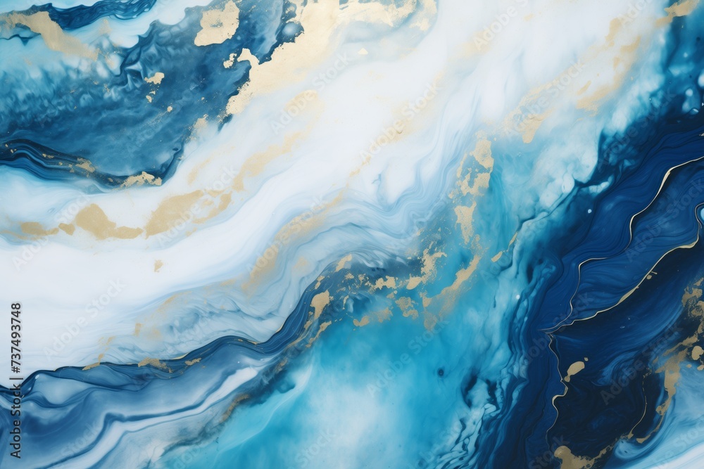 Luxury Blue and Gold Ocean Swirls Background Luxury Blue and Gold Ocean Swirls Background