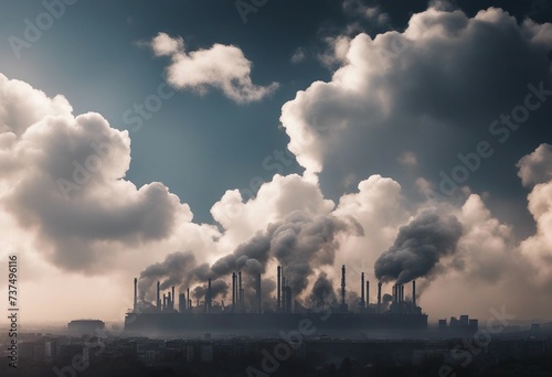 Carbon pollution realistic clouds cutout transparent backgrounds 3d render