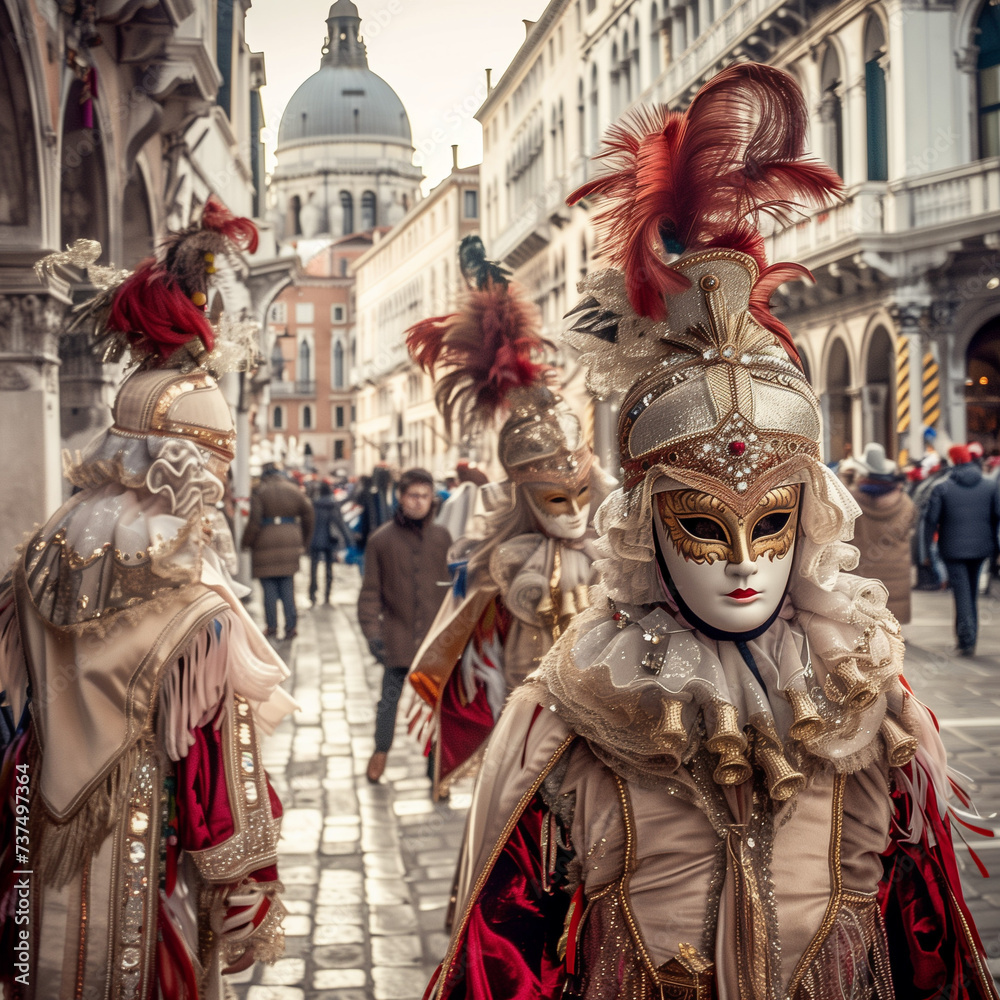 Elegant Masquerade - Venetian Carnival in Full Swing