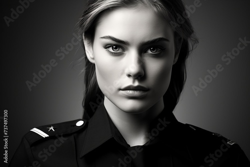 Portrait of a beautiful young policewoman photo