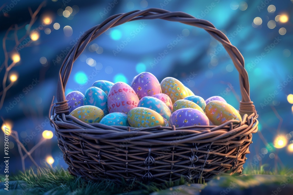 Happy Easter Eggs Basket easter yarrow. Bunny in flower easter Painting decoration Garden. Cute hare 3d Garden easter rabbit spring illustration. Holy week suffering card wallpaper renewal Happy Easter Eggs Basket easter yarrow. Bunny in flower easter Painting decoration Garden. Cute hare 3d Garden easter rabbit spring illustration. Holy week suffering card wallpaper renewal