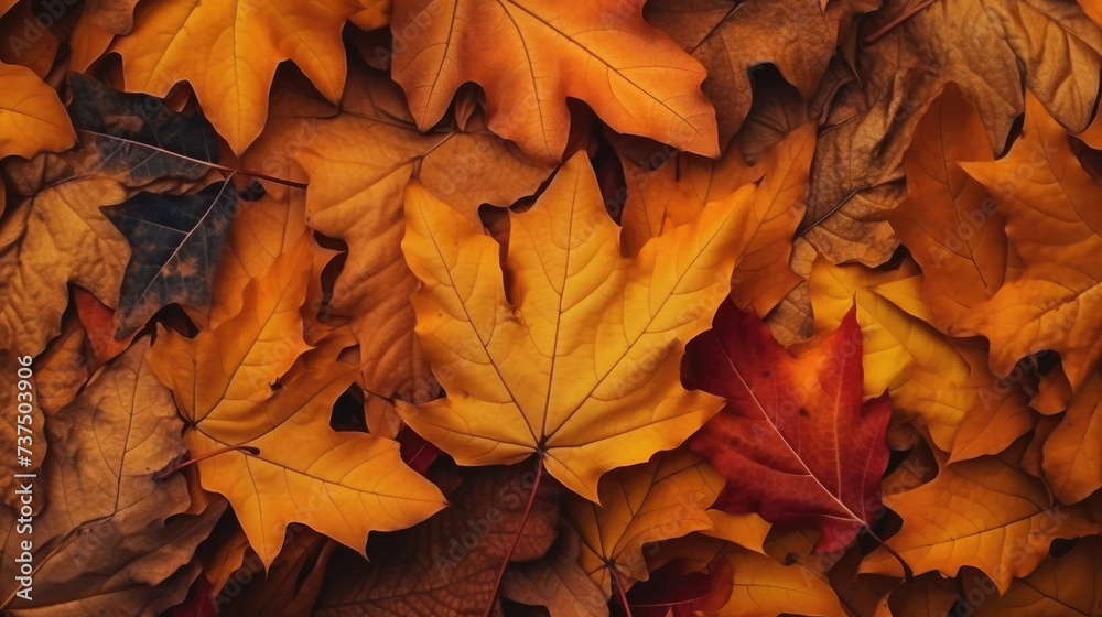 Background of autumn leaves in different colors