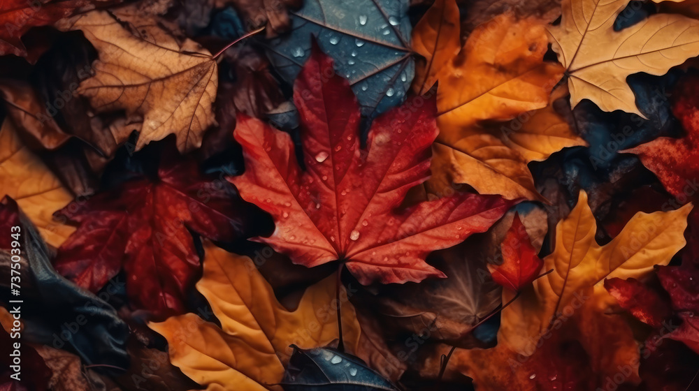 Background of autumn leaves in different colors Background of autumn leaves in different colors