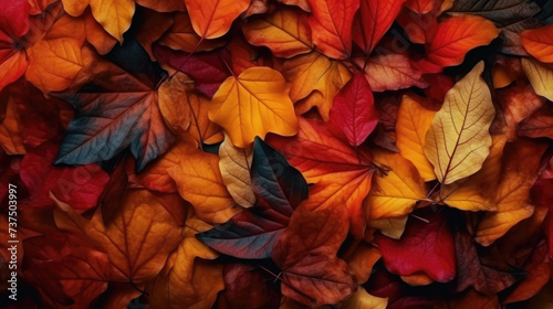 Background of autumn leaves in different colors