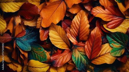 Background of autumn leaves in different colors