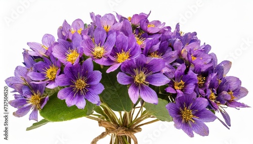 head pressed dried violet flowers isolated