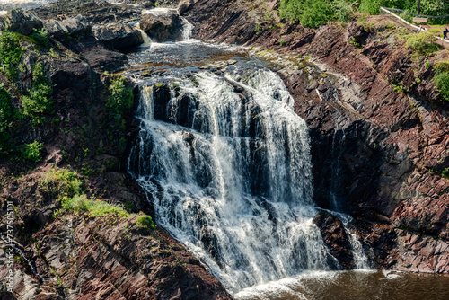 Chaudière Falls is a 35-meter-high waterfall in Lévis, Quebec along the Chaudière River. It is part of the regional Parc des Chutes-de-la-Chaudière