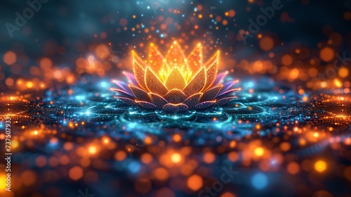 Glowing Lotus Blossom A Radiant Display of Spirituality and Creativity Generative AI