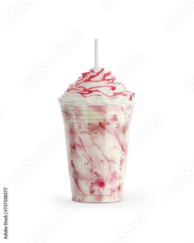 Картината върху платно a image of a strawberry iced coffee isolated on a white background