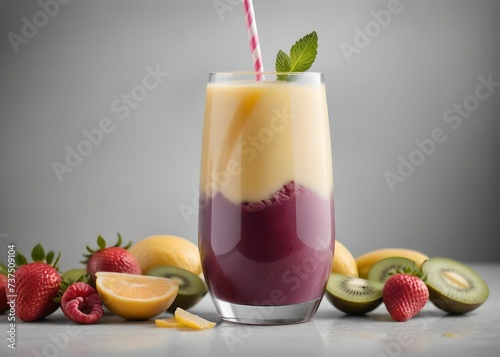 summer smoothie cocktail menu advertisement banner, created using AI generative technology