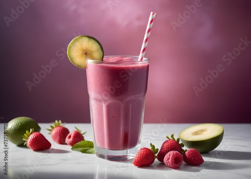 summer smoothie cocktail menu advertisement banner, created using AI generative technology
